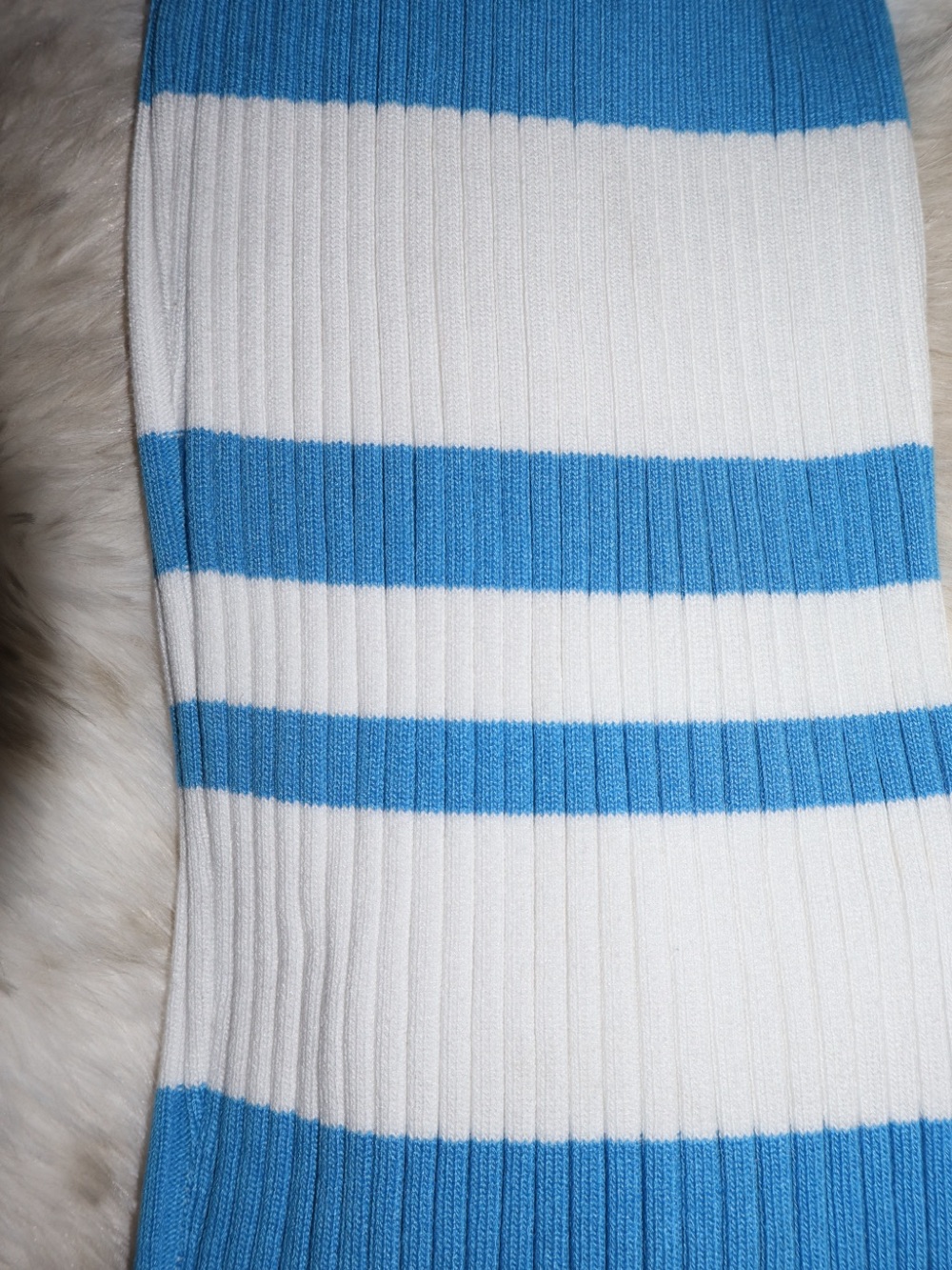 Blue and White Striped off shoulder dress - Picture 5 of 6